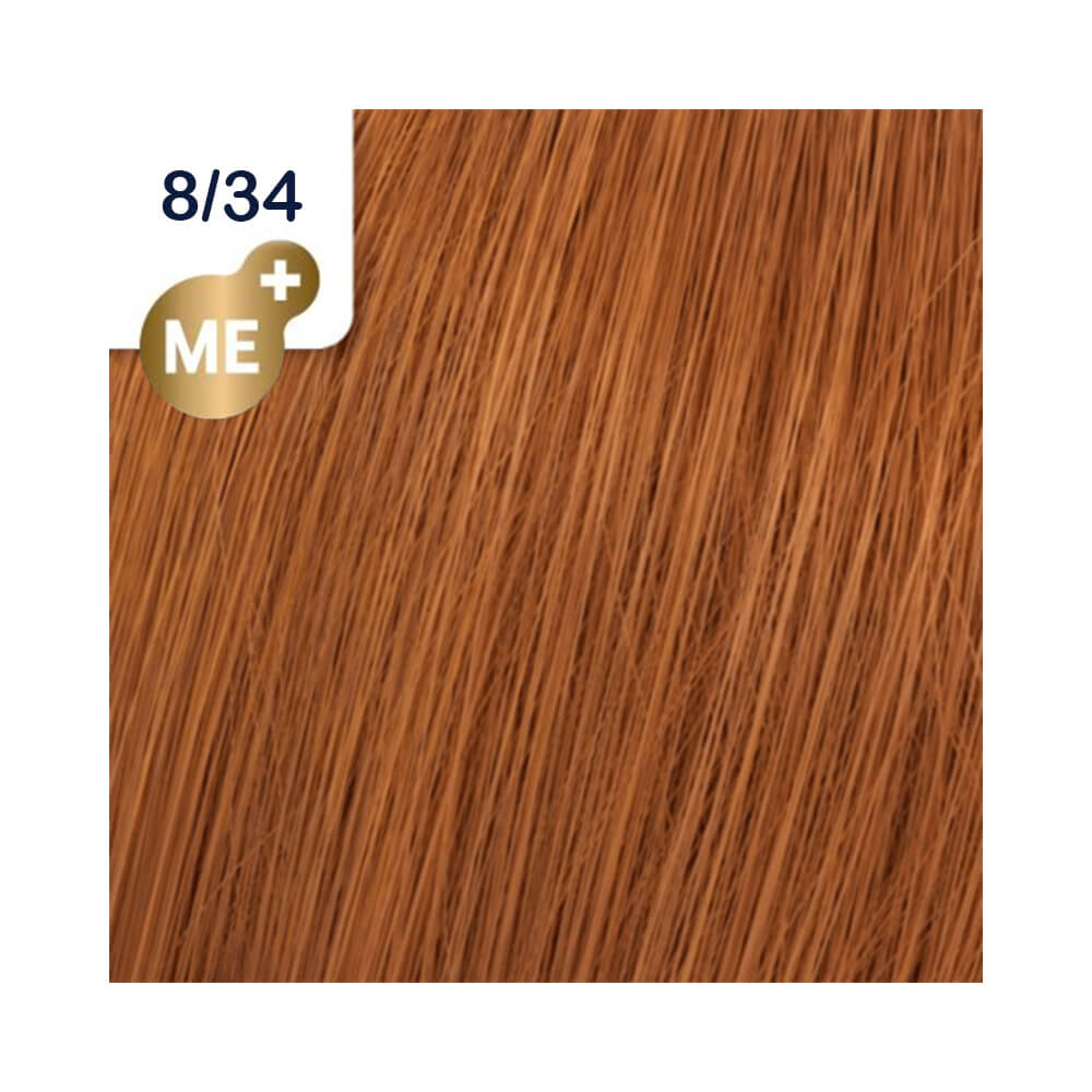 Amostra da cor 8/34 vermelho acobreado com selo ME+