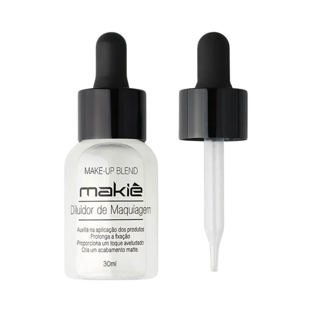Diluidor Makiê 30ml com conta-gotas removível e ponta fina