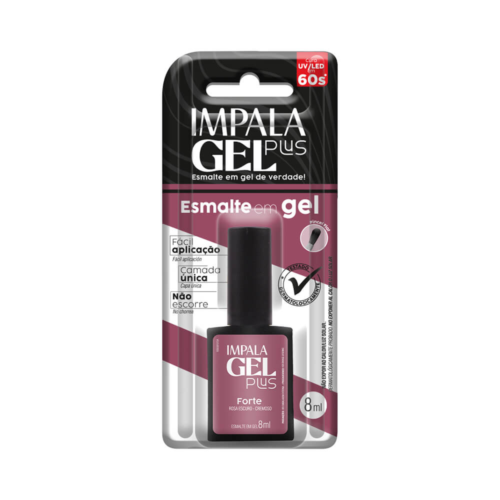 Embalagem blister Impala Gel Plus Forte 8ml com indicações de aplicação