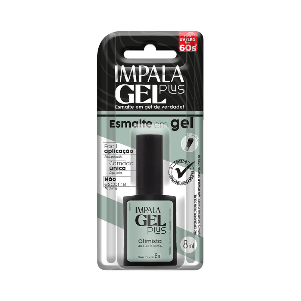 Blister do Esmalte Impala Gel Plus Otimista destacando características