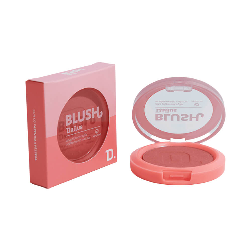 Blush Dailus Fazendo a Pêssega embalagem e caixa lado a lado