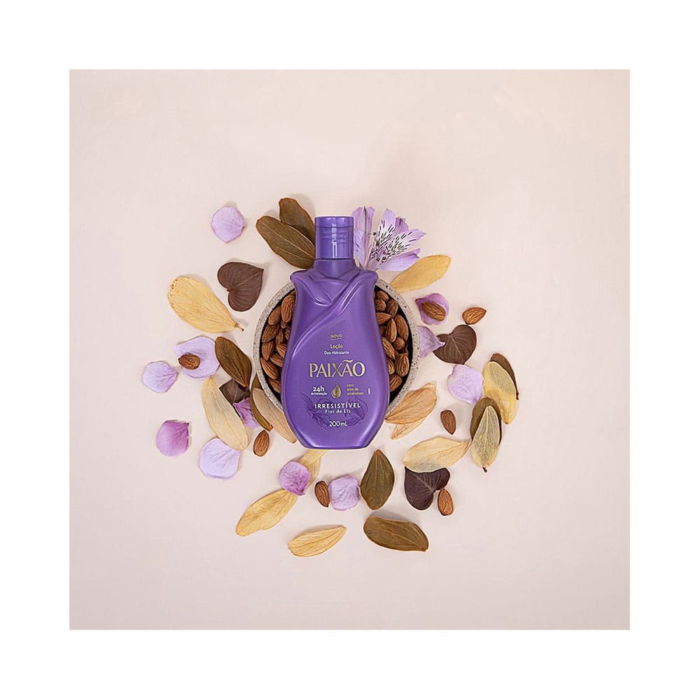 Hidratante Paixão Irresistível 400ml com amêndoas e pétalas