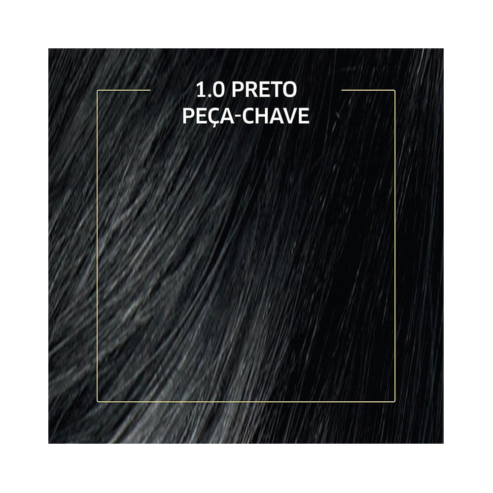 Close do cabelo pintado com Biocolor Preto 1.0 mostrando brilho e textura