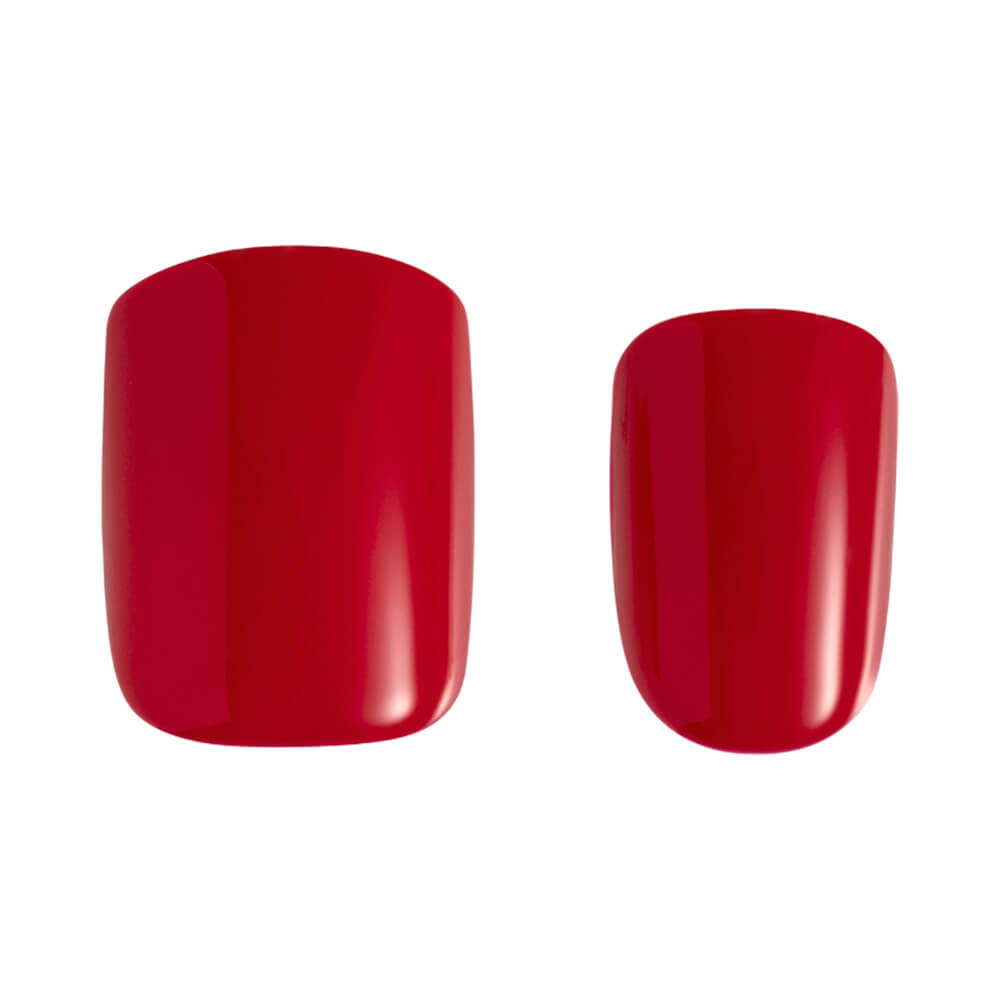 Close unhas postiças vermelhas Kiss New York Impress com brilho intenso