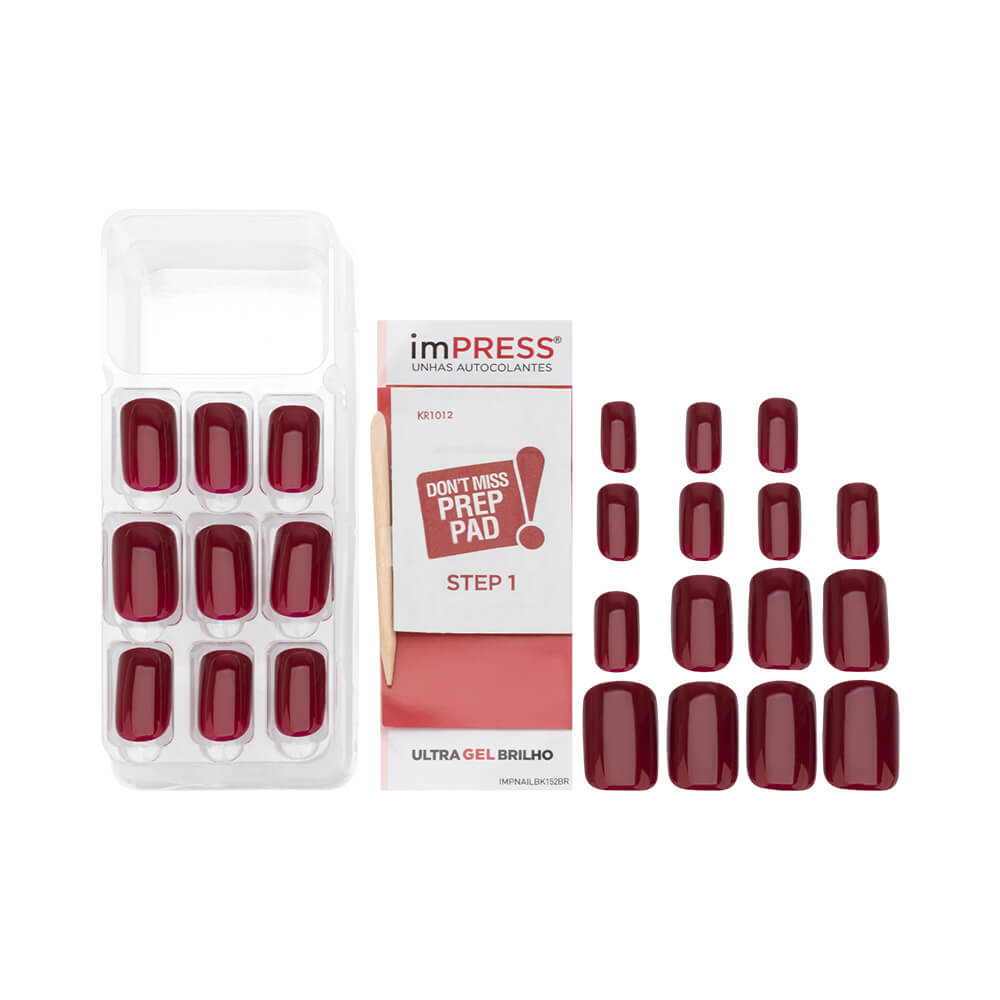 Kit imPRESS First Kiss com lenço preparador, lixa e palito