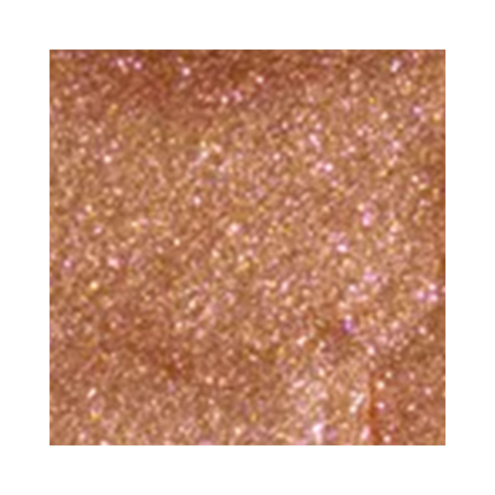 Close da textura do glitter líquido Blush Gold mostrando partículas douradas e reflexos rosados