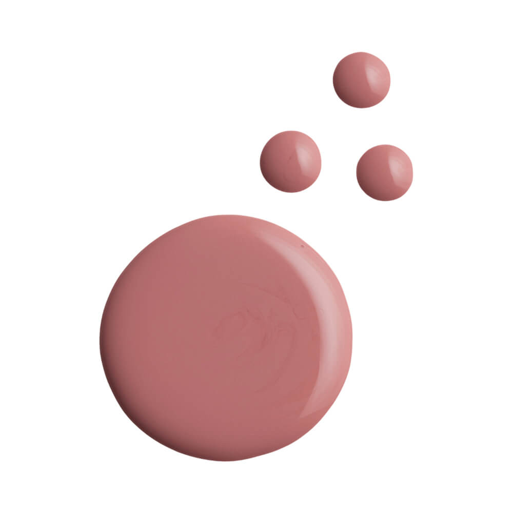 Gotas e círculo de esmalte mostrando cor rosa claro e acabamento brilhante
