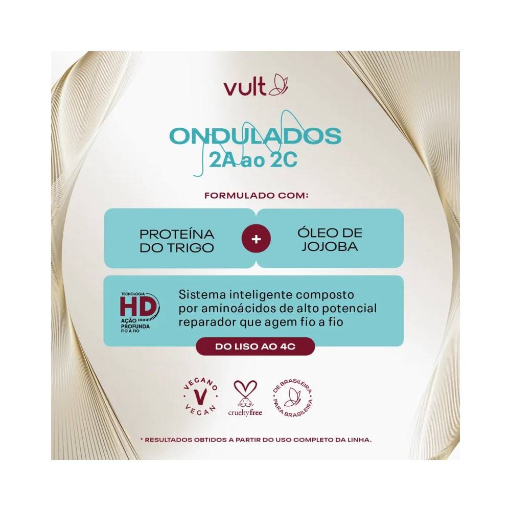 Informações da fórmula do Shampoo Vult Ondulados 350ml