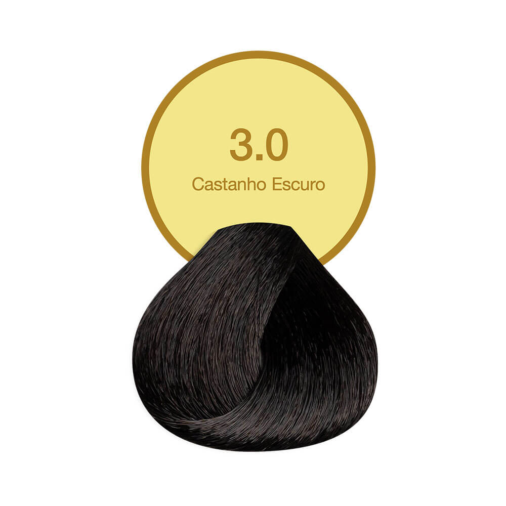 Amostra de cor Castanho Escuro 3.0 da coloração Acquaflora Crono 10