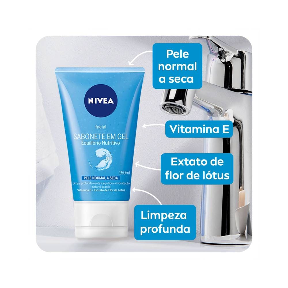 Sabonete em Gel Facial NIVEA destaque de ingredientes e benefícios