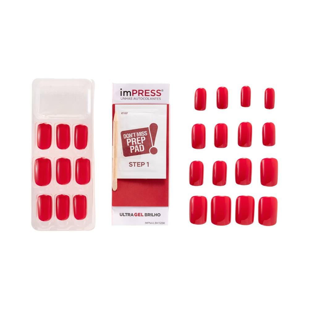 Conjunto de unhas postiças Kiss New York Impress com acessórios de aplicação