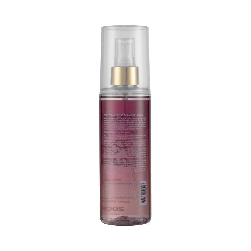 Verso do frasco Rose Glamour com informações de uso e ingredientes
