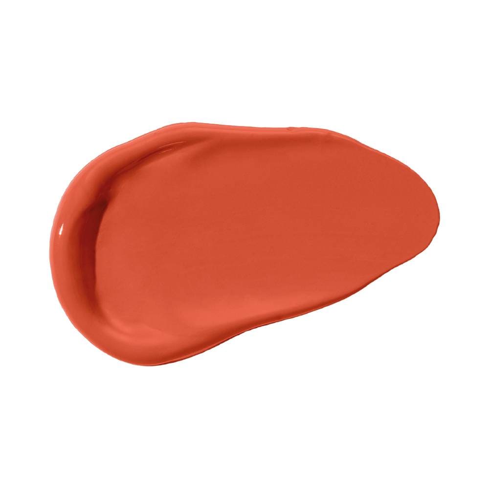 Swatch do Batom Líquido Ruby Kisses Power Matte Coral Love mostrando a tonalidade coral