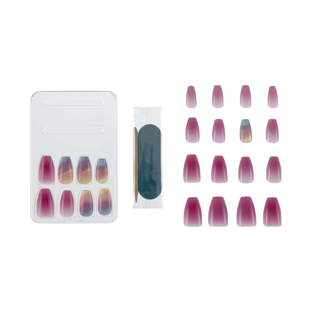 Kit de unhas postiças Kiss New York com acessórios e embalagem transparente