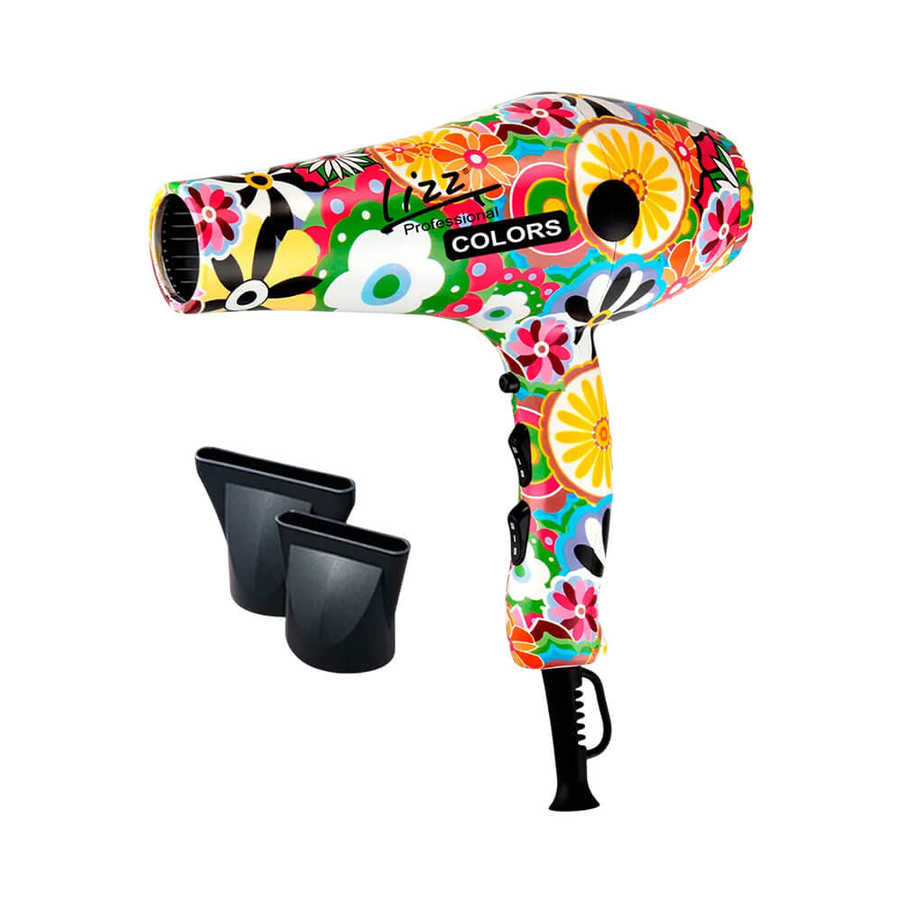 Secador Lizz Colors 3800 Ionic 2400W 220V com estampa floral - vista lateral