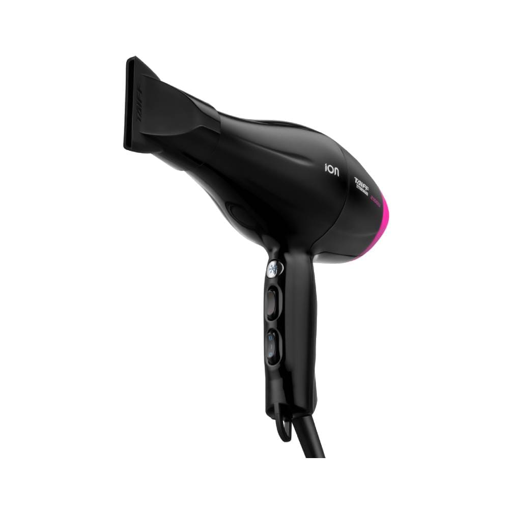 Secador Taiff Titanium Colors vista angulada mostrando bico direcionador e botões de controle