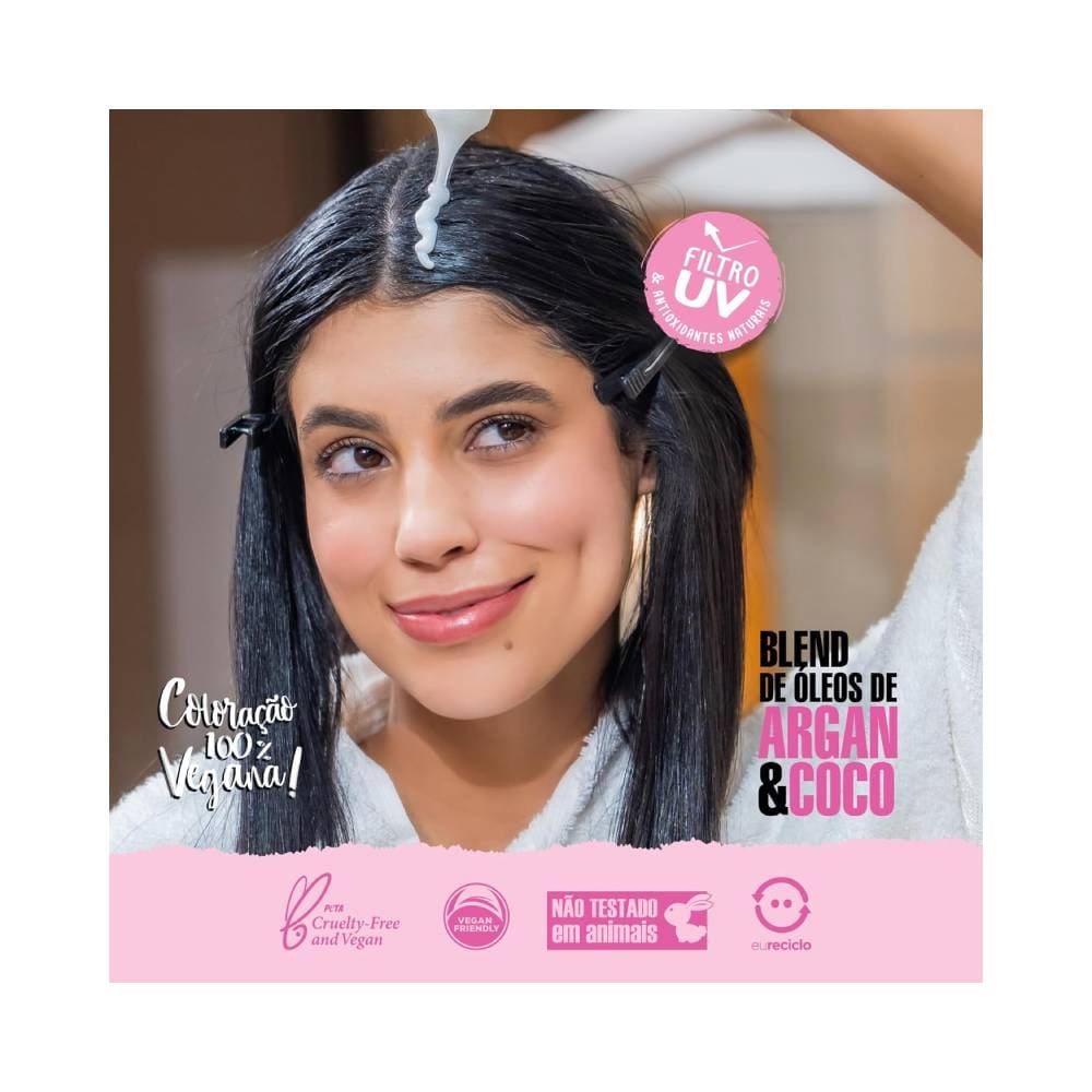 Aplicação da tinta Beauty Color e informações de composição