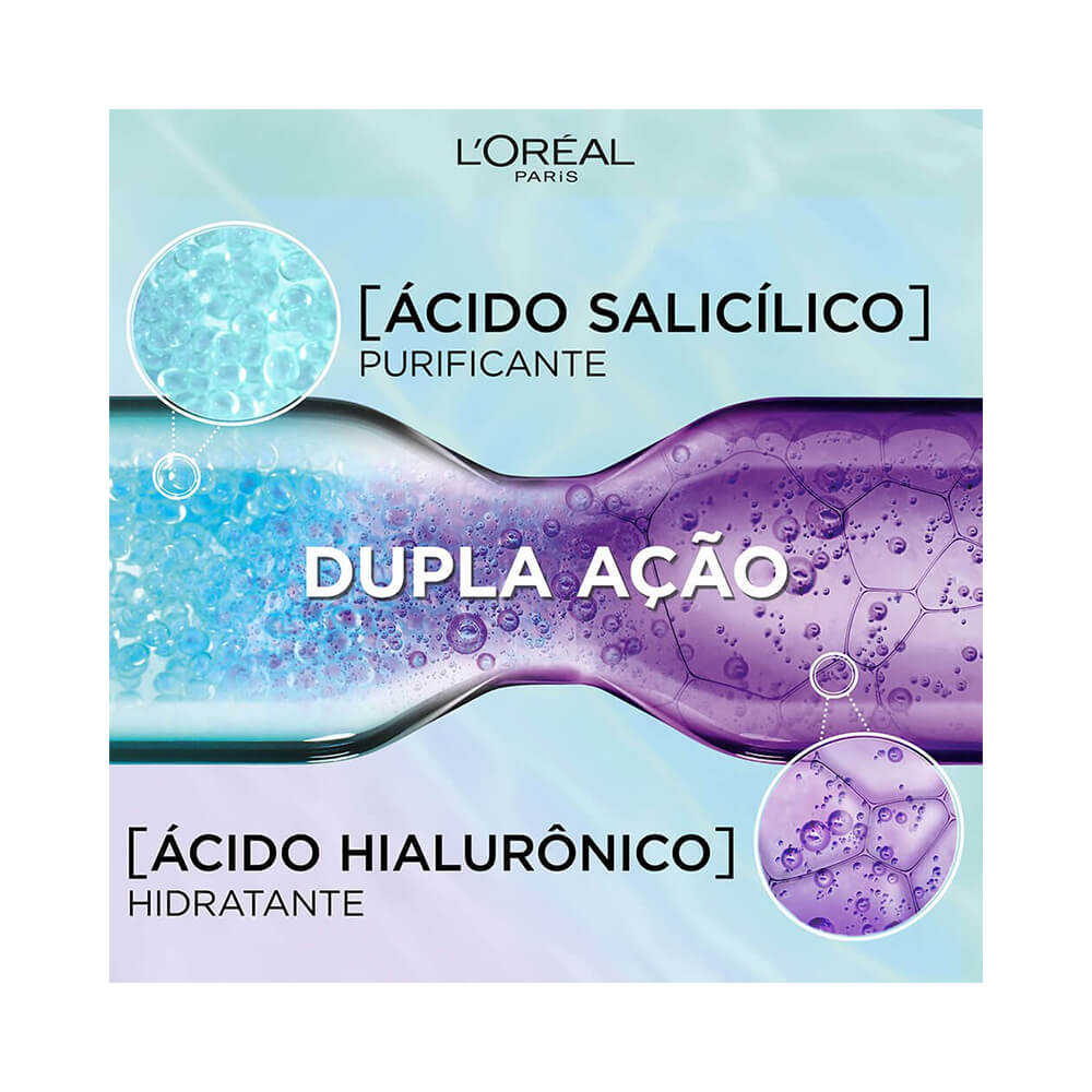 Ilustração dos ingredientes ácido salicílico e ácido hialurônico em ação
