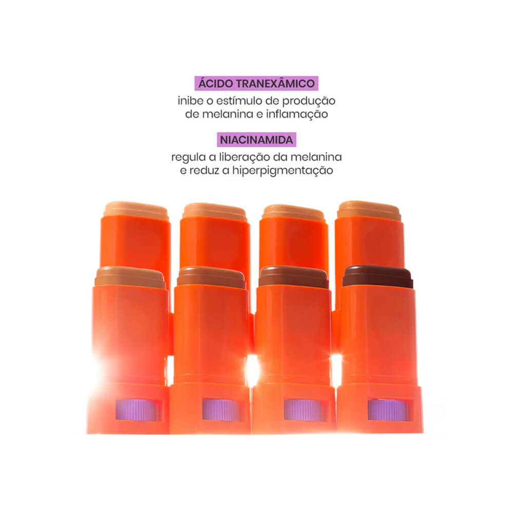 Diversos sticks Sallve com destaque para ingredientes ativos e variação de tons