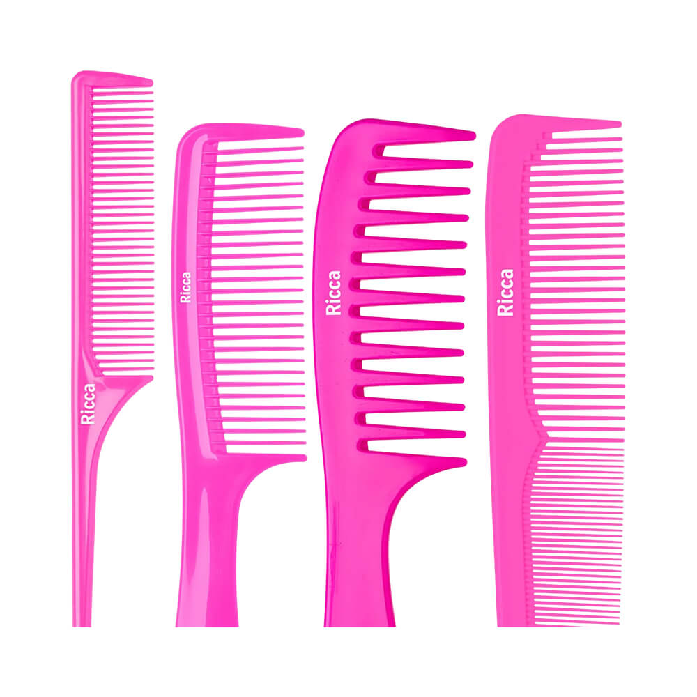 Conjunto de pentes Ricca mostrando formatos e dentes