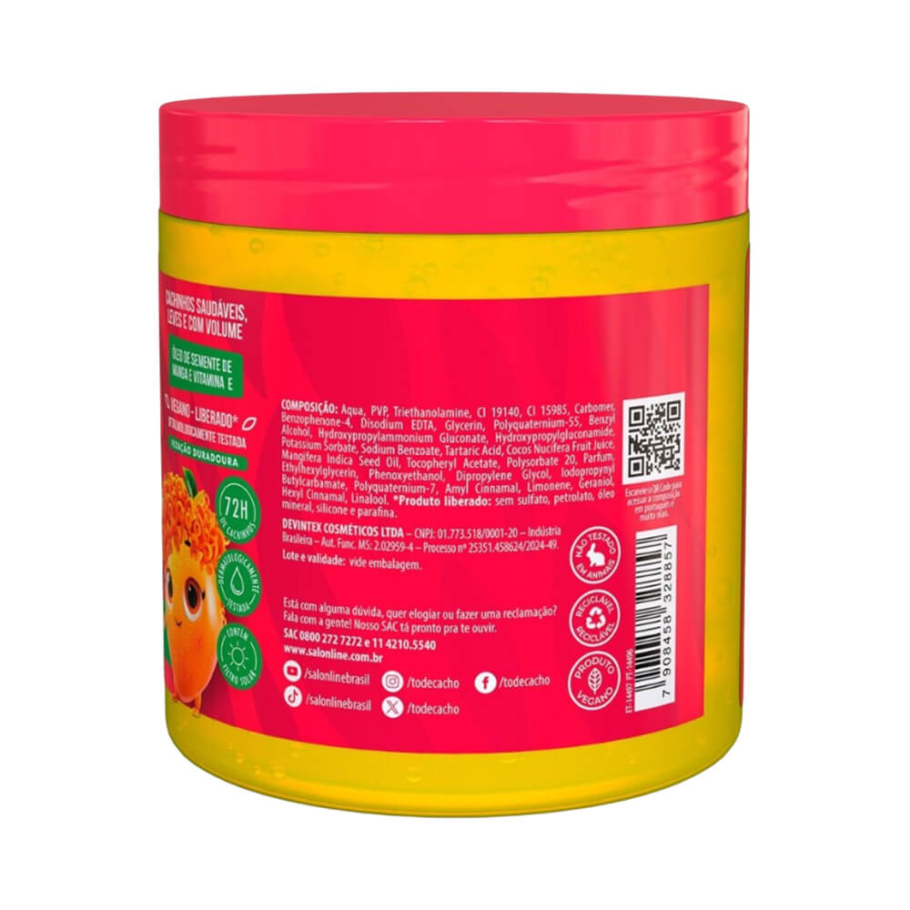Gelatina Salon Line #todecachinho Kids Super Volume Manga 550g - detalhe da embalagem com selo vegano