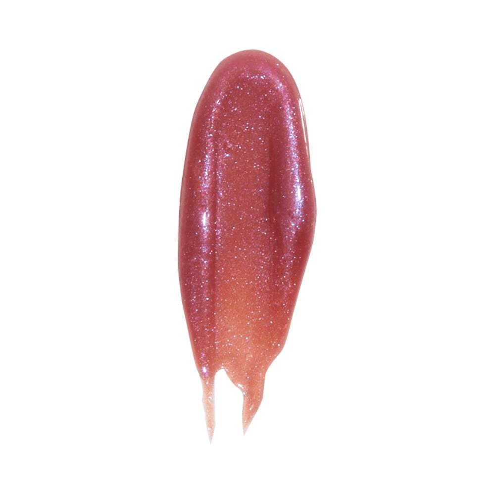 Textura do Lip Glitter Dailus Pink Glass mostrando cor rosa perolado e partículas de glitter
