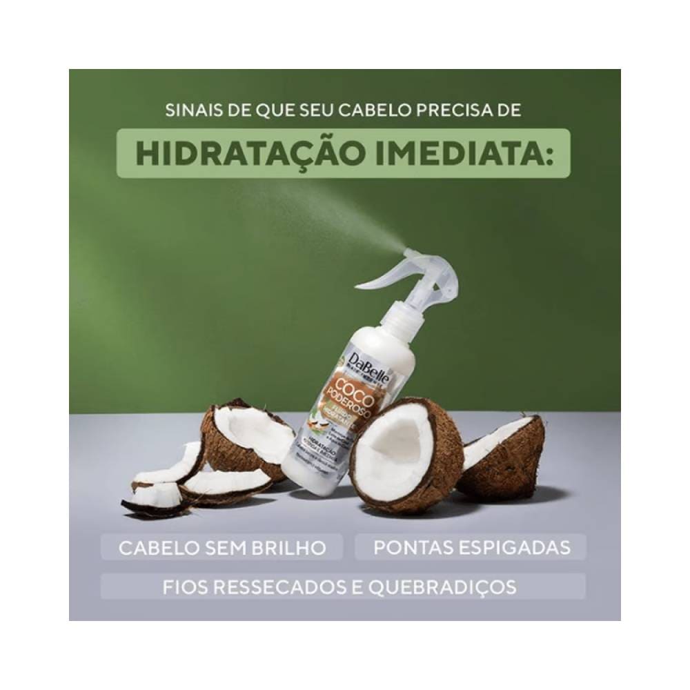 Fluido Hidratante DaBelle entre cocos destacando ingredientes naturais