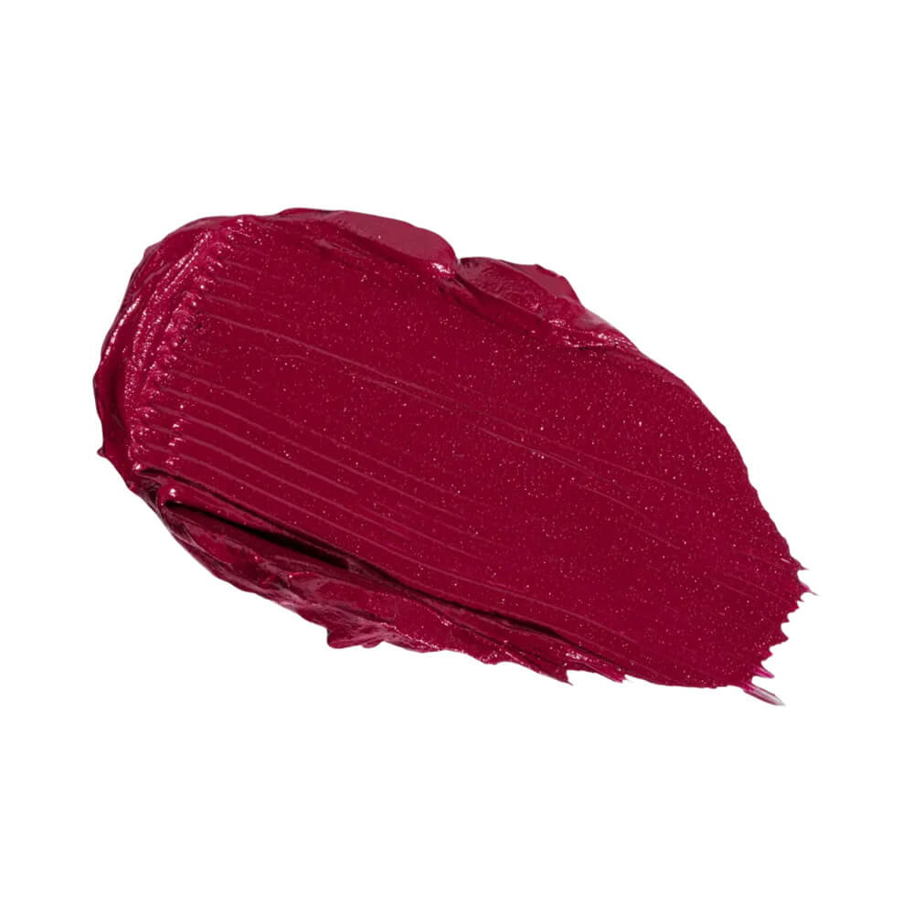 Swatch da cor 080 batom líquido Bauny vermelho escuro