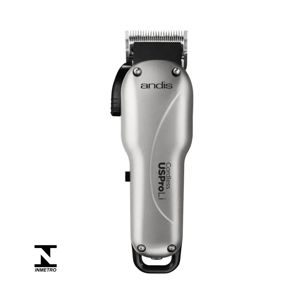 Imagem da Máquina de Corte Andis usPRO Bivolt destacando lâmina metálica e acabamento