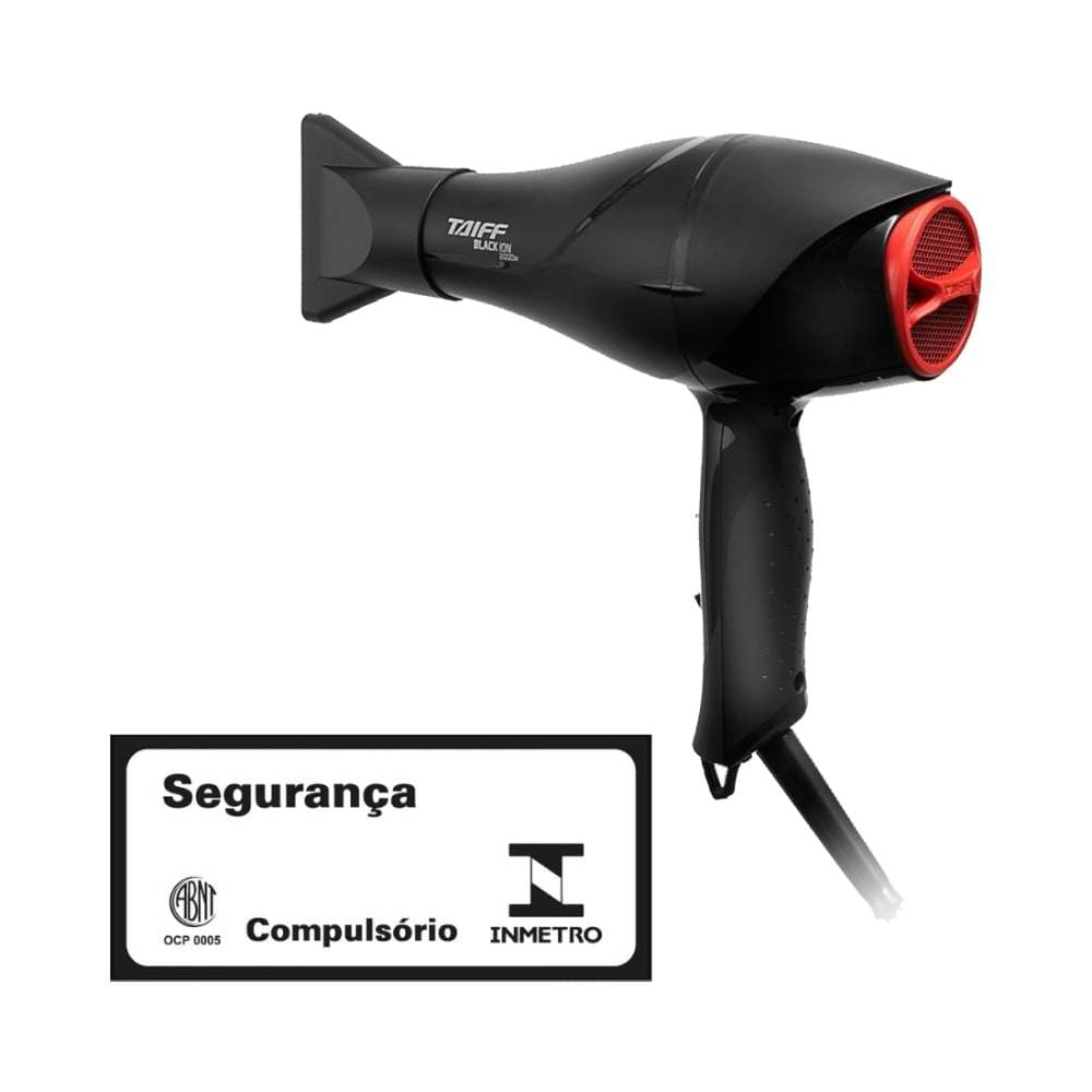 Secador Taiff Black Ion 2000W 220V com selo de segurança