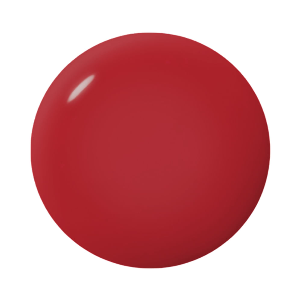 Amostra da cor vermelha vibrante do Esmalte Cora 7 Maravilhas Red 100