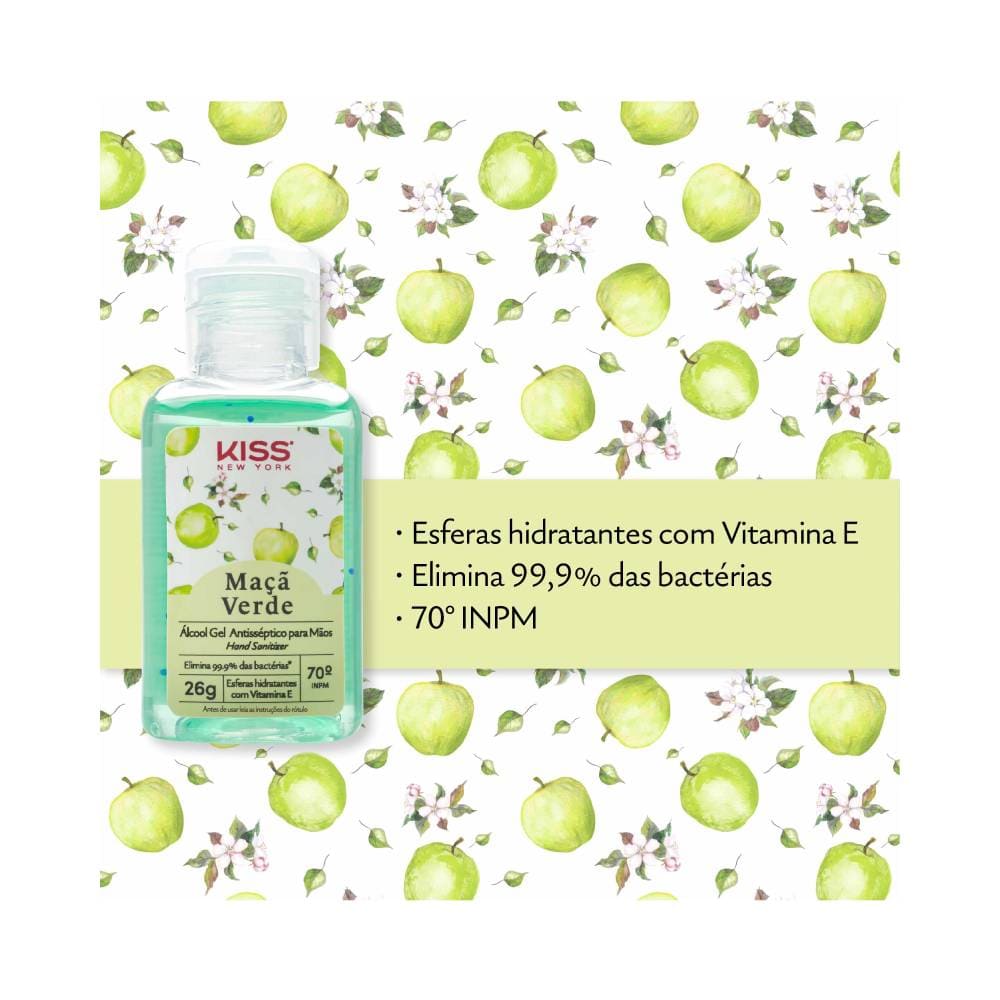 Imagem do produto destacando esferas hidratantes e fragrância maçã verde