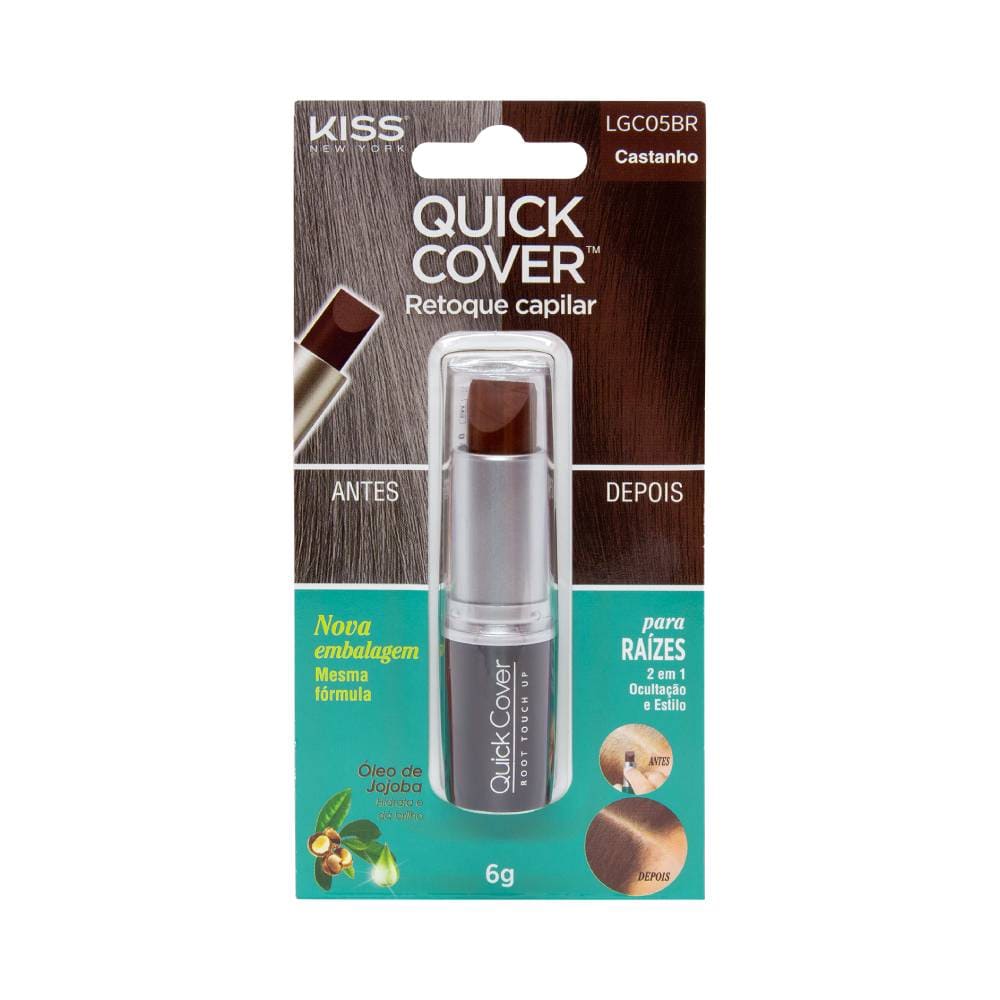 Retoque Kiss New York Quick Cover Castanho - embalagem frontal