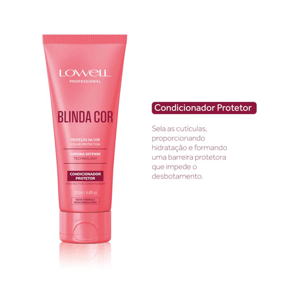 Condicionador Protetor Lowell Blinda Cor 200ml - destaque de benefícios e tecnologia