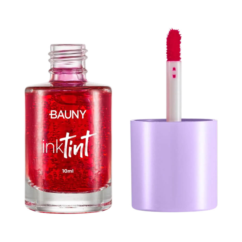 Aplicador do Lip Tint Bauny Cor Peach mostrando a ponta e a cor