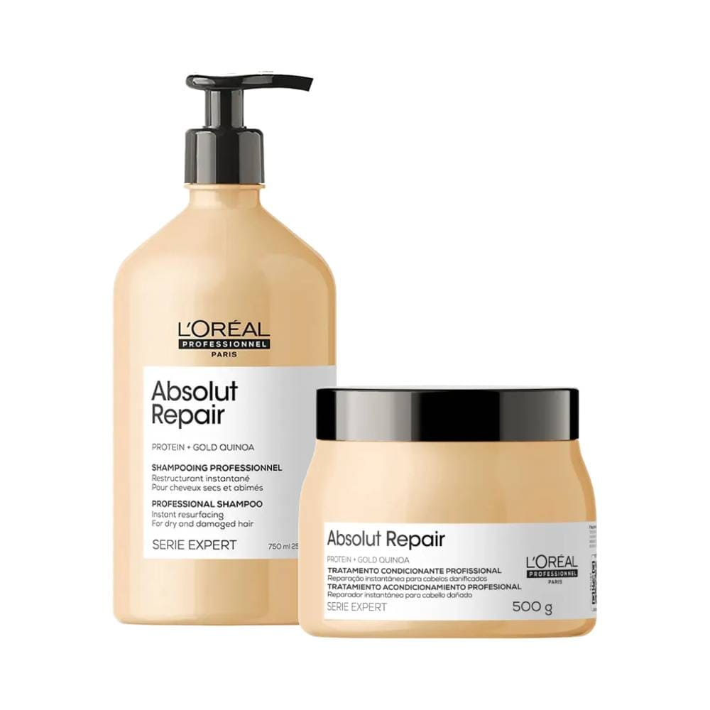 Kit Serie Expert L'Oréal Professionnel Absolut Repair shampoo 750ml e máscara 500g