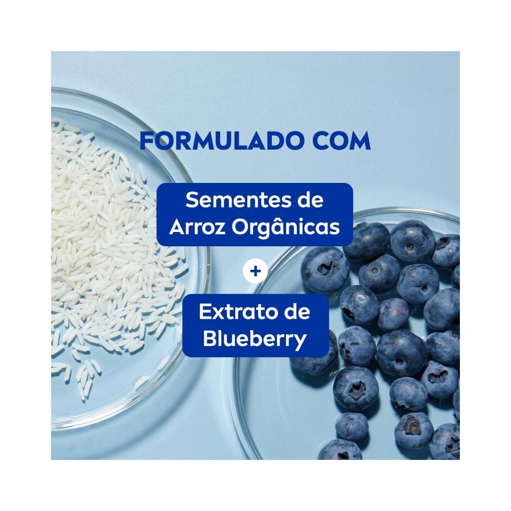 Ingredientes naturais: arroz orgânico e blueberries
