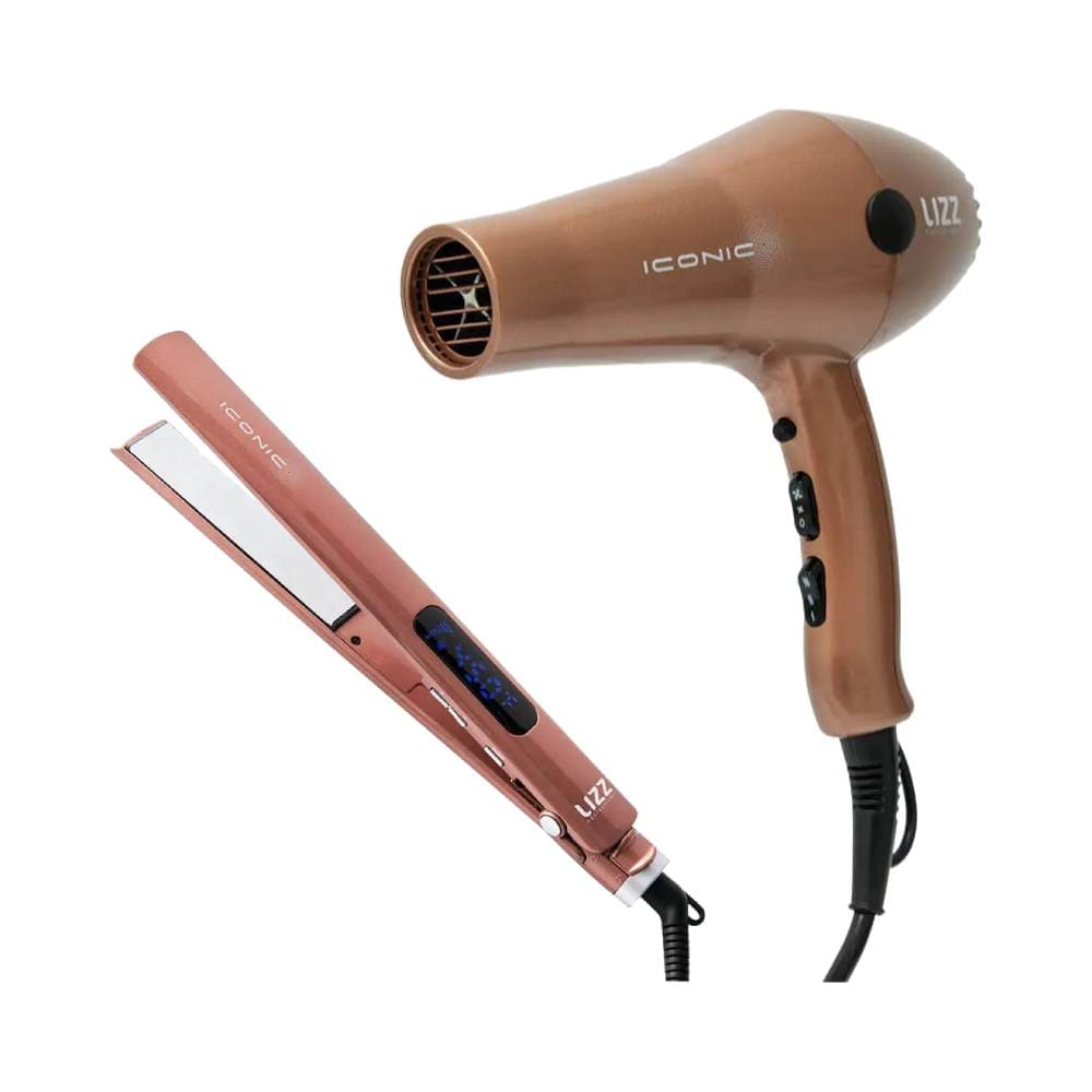 Kit Lizz Iconic: secador rose e chapinha titanium