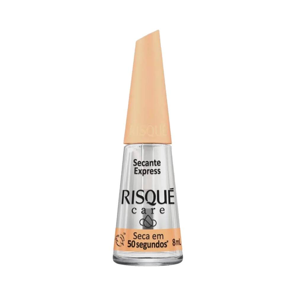 Frasco transparente do Secante Express Risqué Care 8ml com tampa bege