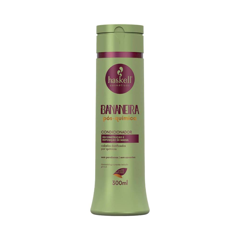 Condicionador Haskell Bananeira 300ml - embalagem verde frontal