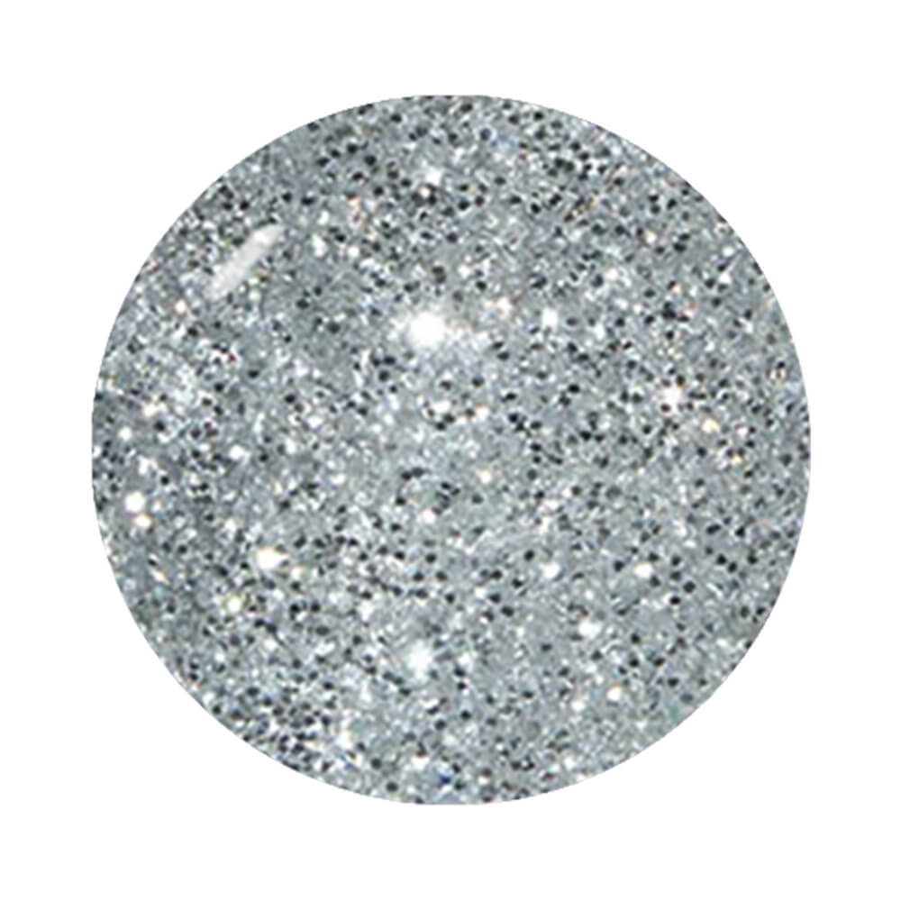 Close do glitter prateado do esmalte Cora New