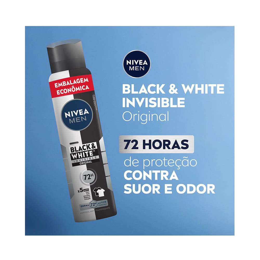 Detalhe da embalagem Nivea Black & White Invisible 200ml