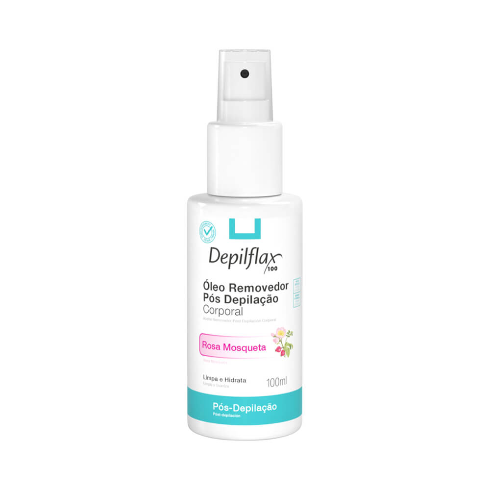 Óleo Pós Depilação Depilflax Rosa Mosqueta 100ml - embalagem com spray