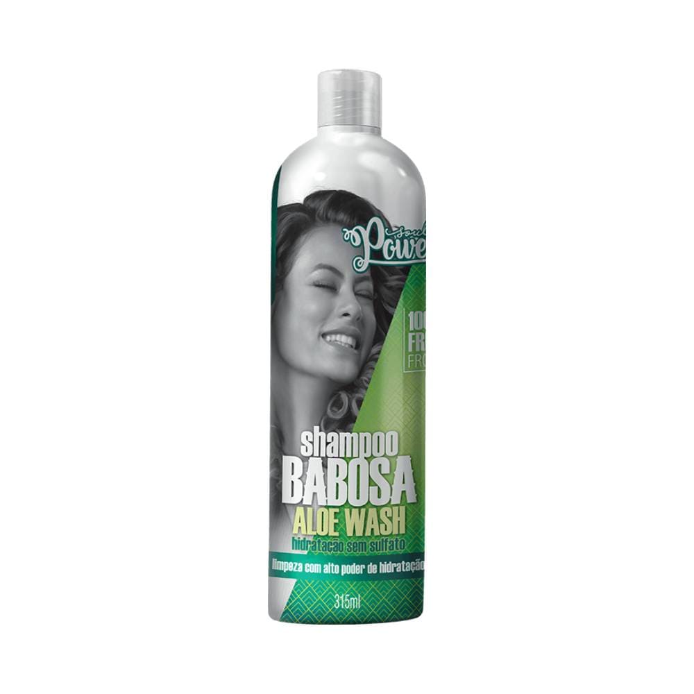 Frontal do frasco do Shampoo Babosa Soul Power Aloe Wash 315ml