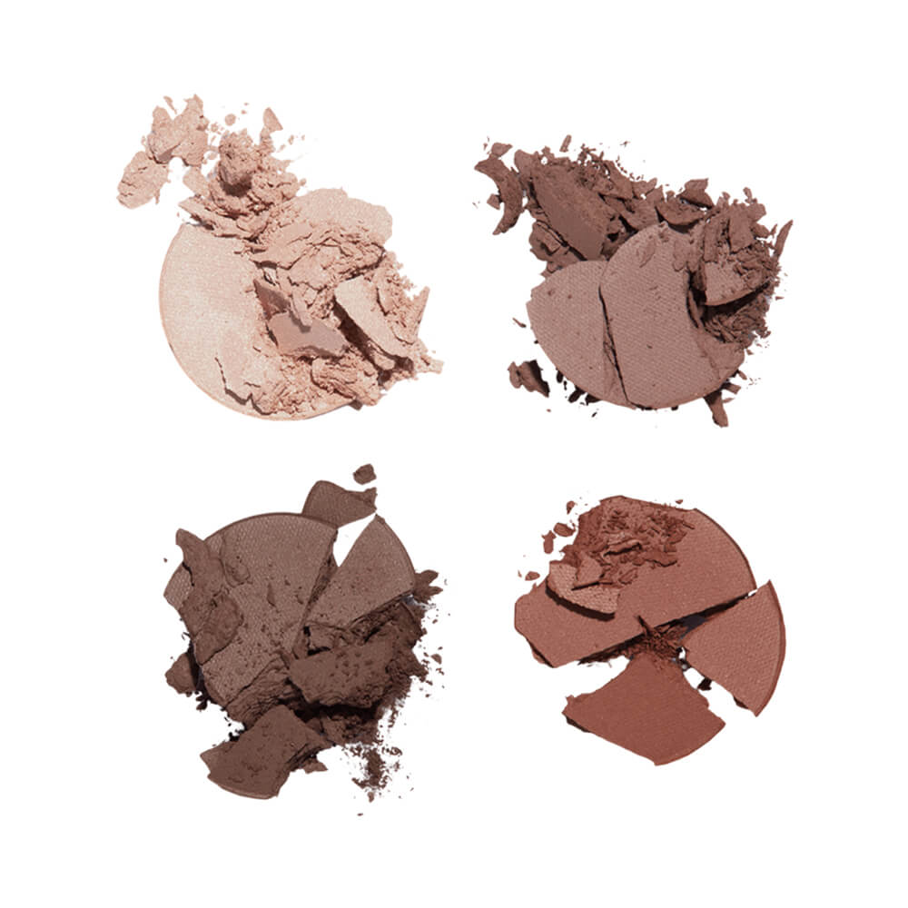 Textura das quatro sombras da Paleta Dailus Quarteto em tons de bege e marrom