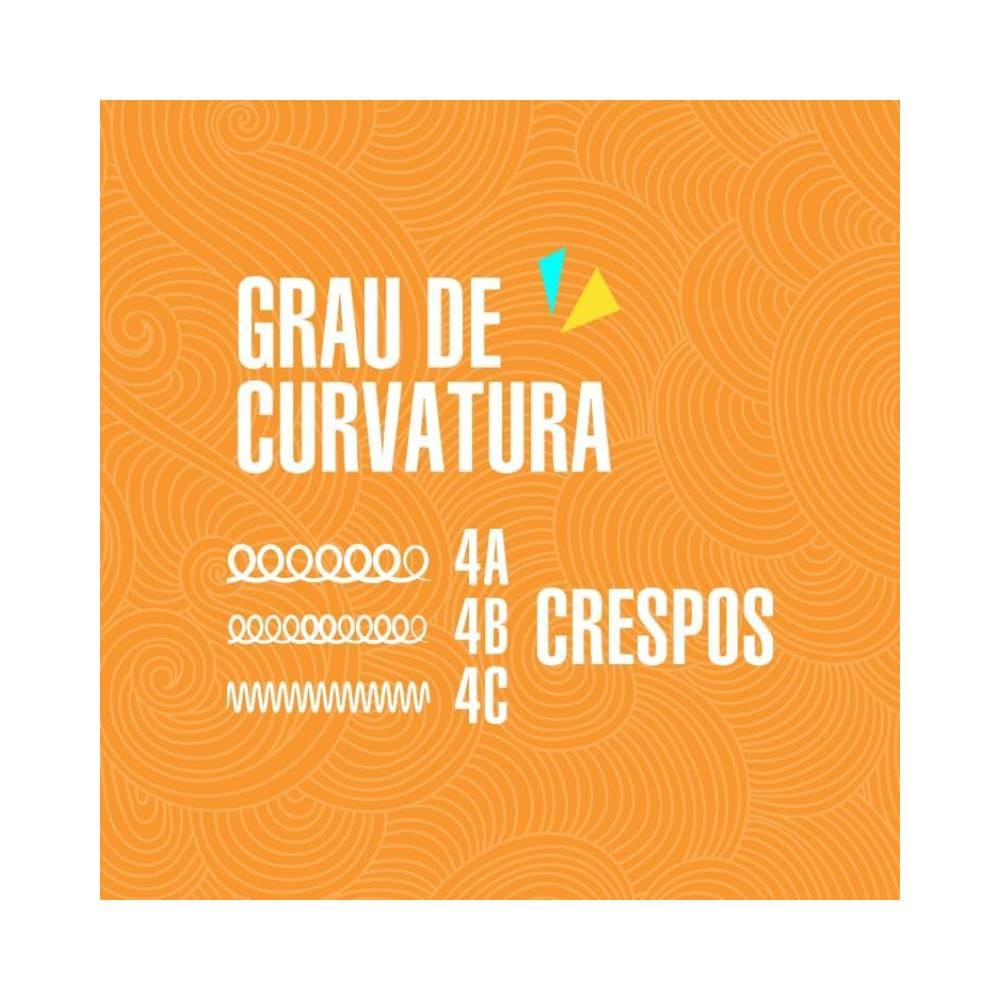 Indicação de grau de curvatura 4A, 4B e 4C para cabelos crespos