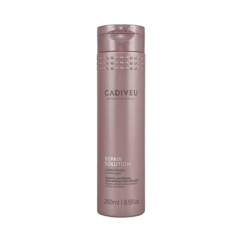Frasco frontal do Condicionador Cadiveu Professional Repair Solution 250ml em tom rosé metálico
