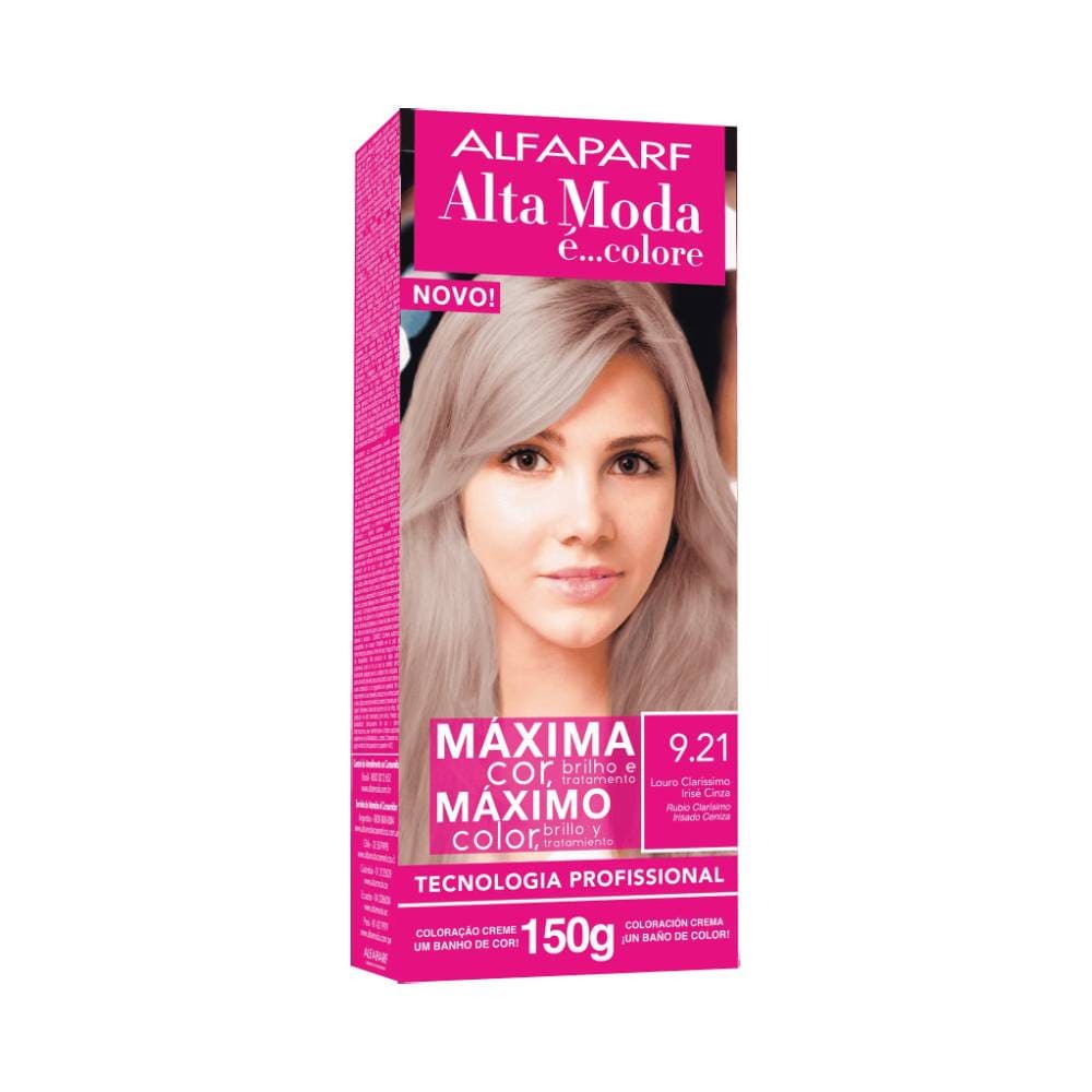 Embalagem da Coloração Altamoda 9.21 Louro Claro Irise Cinza - Alfaparf