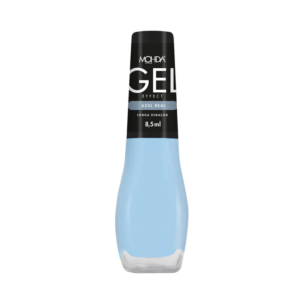 Esmalte Mohda Efeito Gel Azul Real 8,5ml - frasco com acabamento brilhante