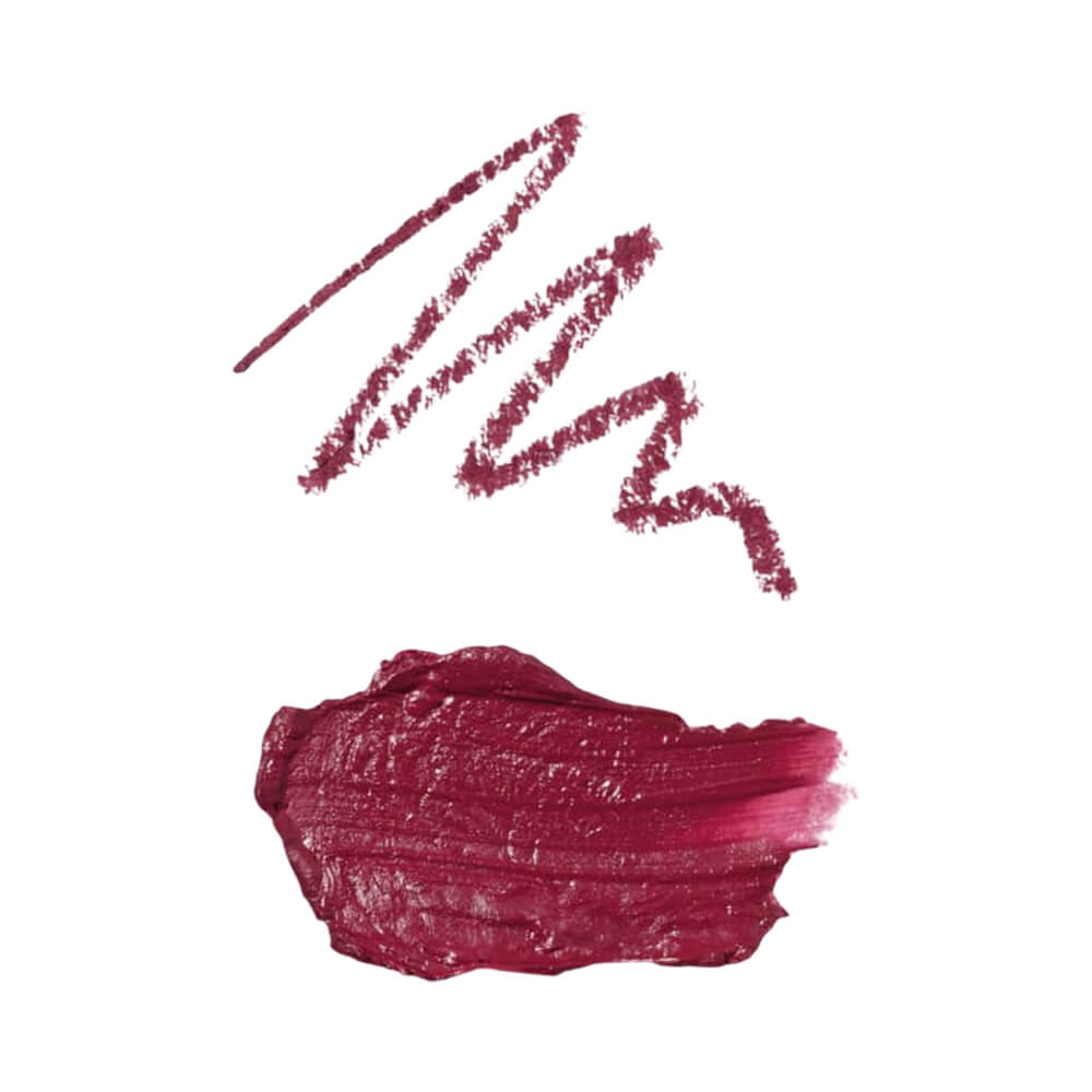 Traço e amostra cremosa da cor rosa do Batom Niina Secrets Duo Perfect Match